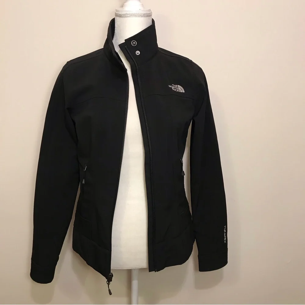 The North Face Women Black Soft Shell Lightweight Black Zip Up Jacket Size Small - Picture 2 of 15